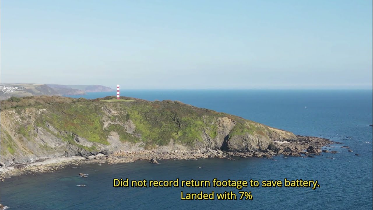 Porthpean to Gribbin Daymarker Light House across St Austell Bay. Dji Mavic Air2 drone footage