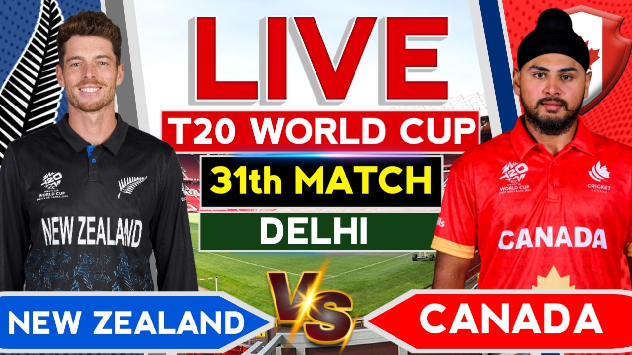 🔴Live: New Zealand vs Canada T20 WC 31th Match | T20 World Cup | Cricket Commentary | Nz vs Can Live