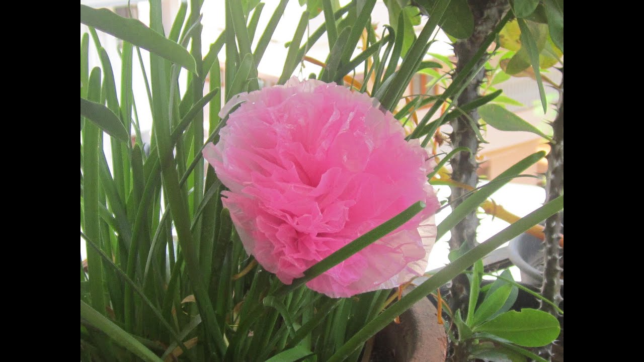 basic plastic carry bag flower - easiest method