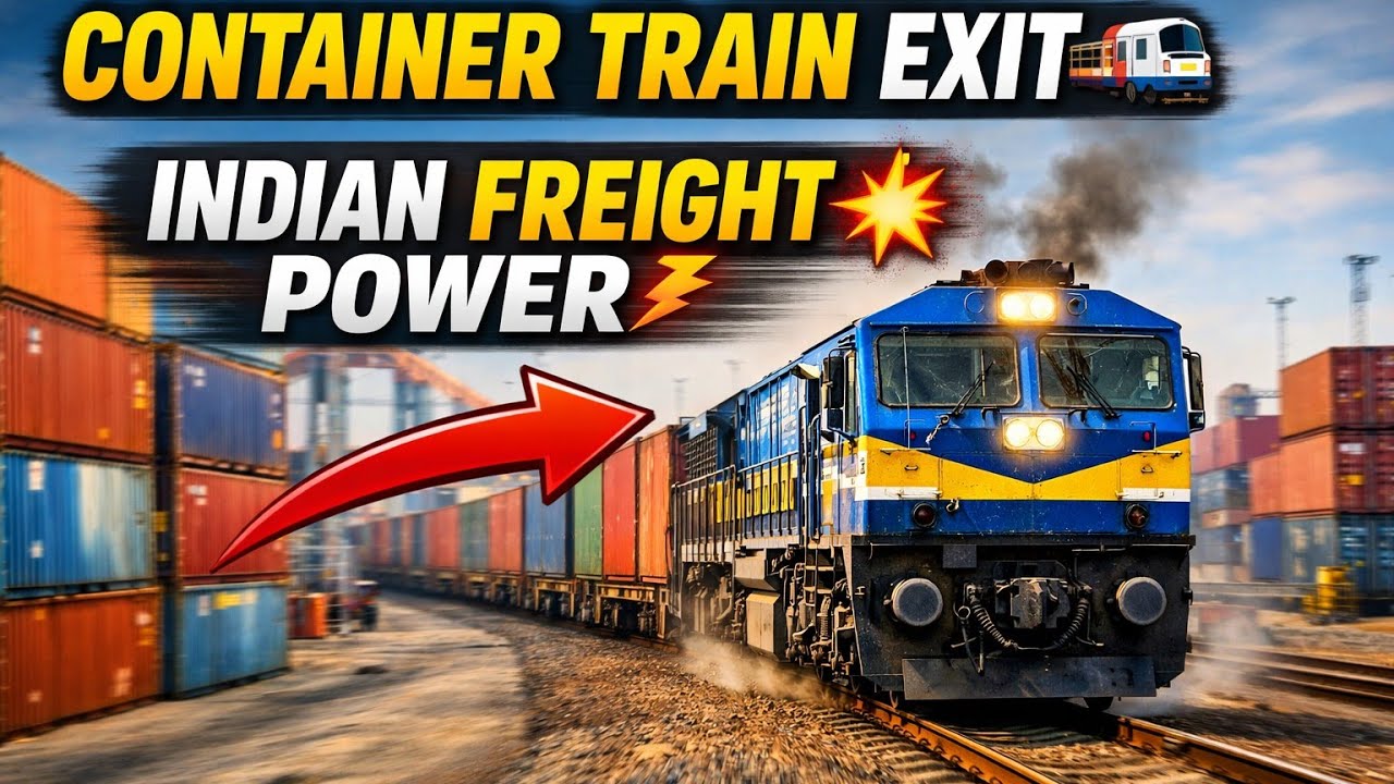 Container Yard Se Freight Train Bahar Nikalte Hue 🚆 | Indian Railway Container Train