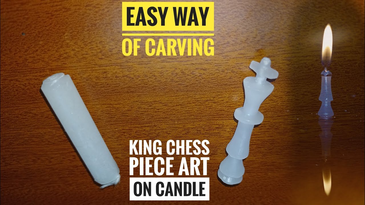 easy carving on candle.chess king piece 👑 carving art.#carving#homedecoration#easycraft#kingmaking