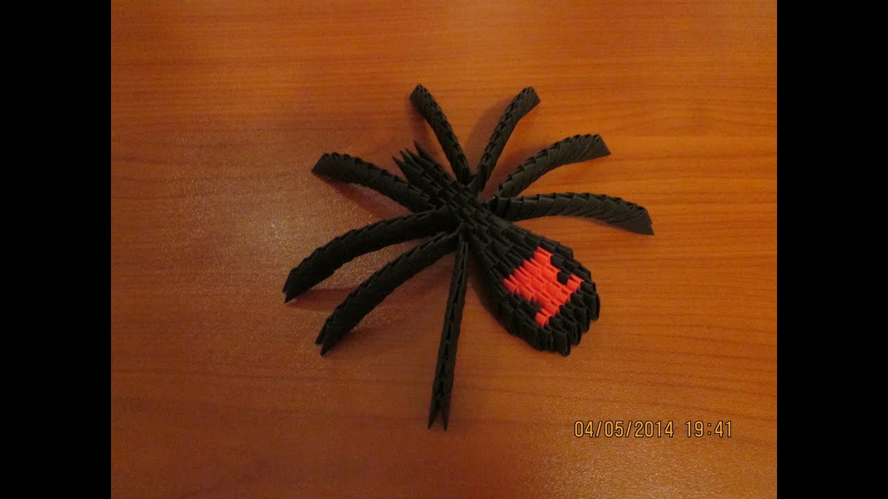 How to make a 3D origami Black Widow Spider
