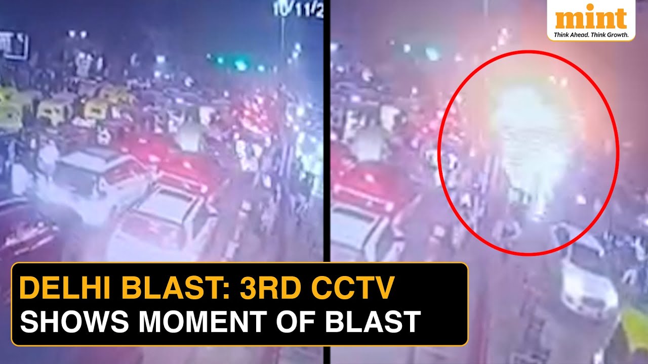 Delhi Blast: Third CCTV Footage Shows Moment Before 6:51 p.m., Exact Moment Of Explosion