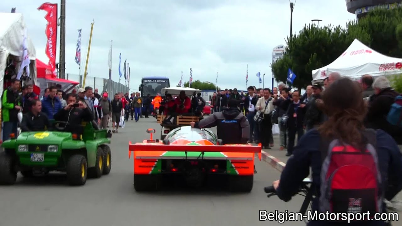 following Mazda 787B on my bicycle at 24h of Le Mans 2013 (idle + revving)