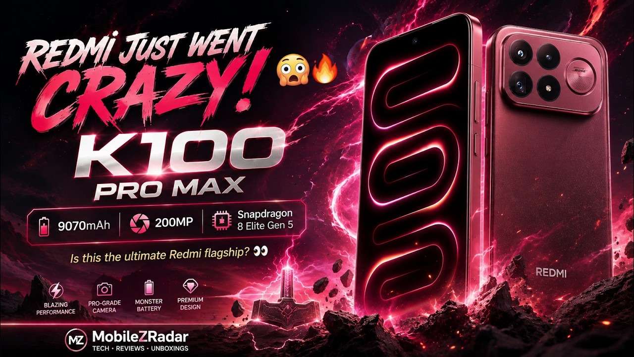Redmi K100 Pro Max Is INSANE! 😱 9070mAh + 200MP + 185Hz AMOLED | Flagship Killer?