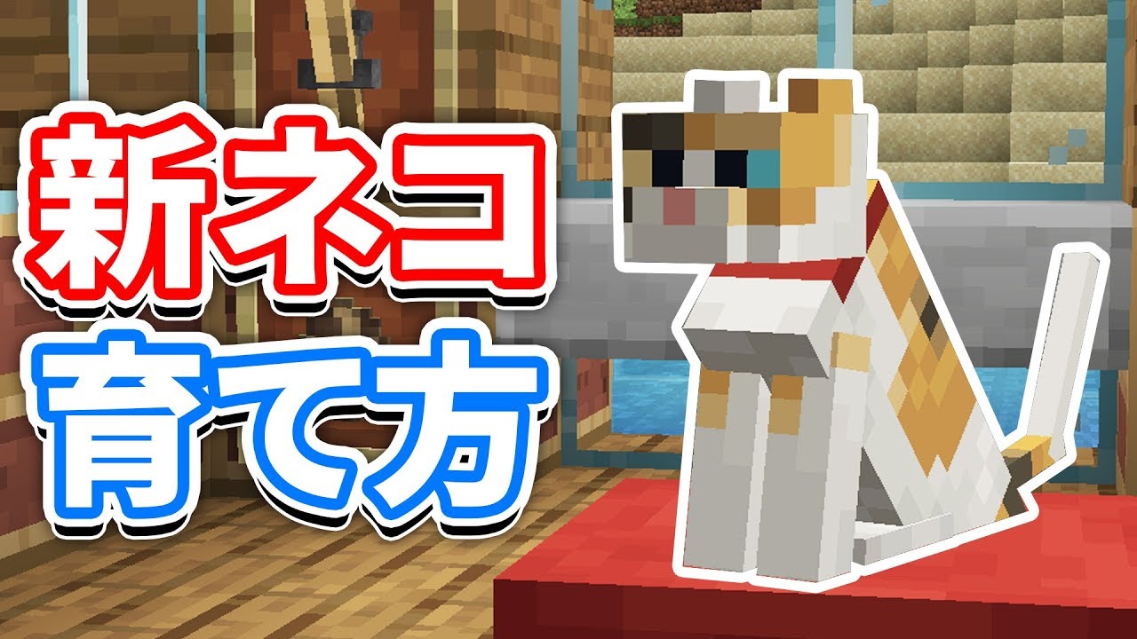【マイクラ1.14】猫(cat)の飼い方・育て方・繁殖方法・仕様（増やし方）！を詳しく解説！【統合版1.8対応】Snapshot 18w44a マインクラフト