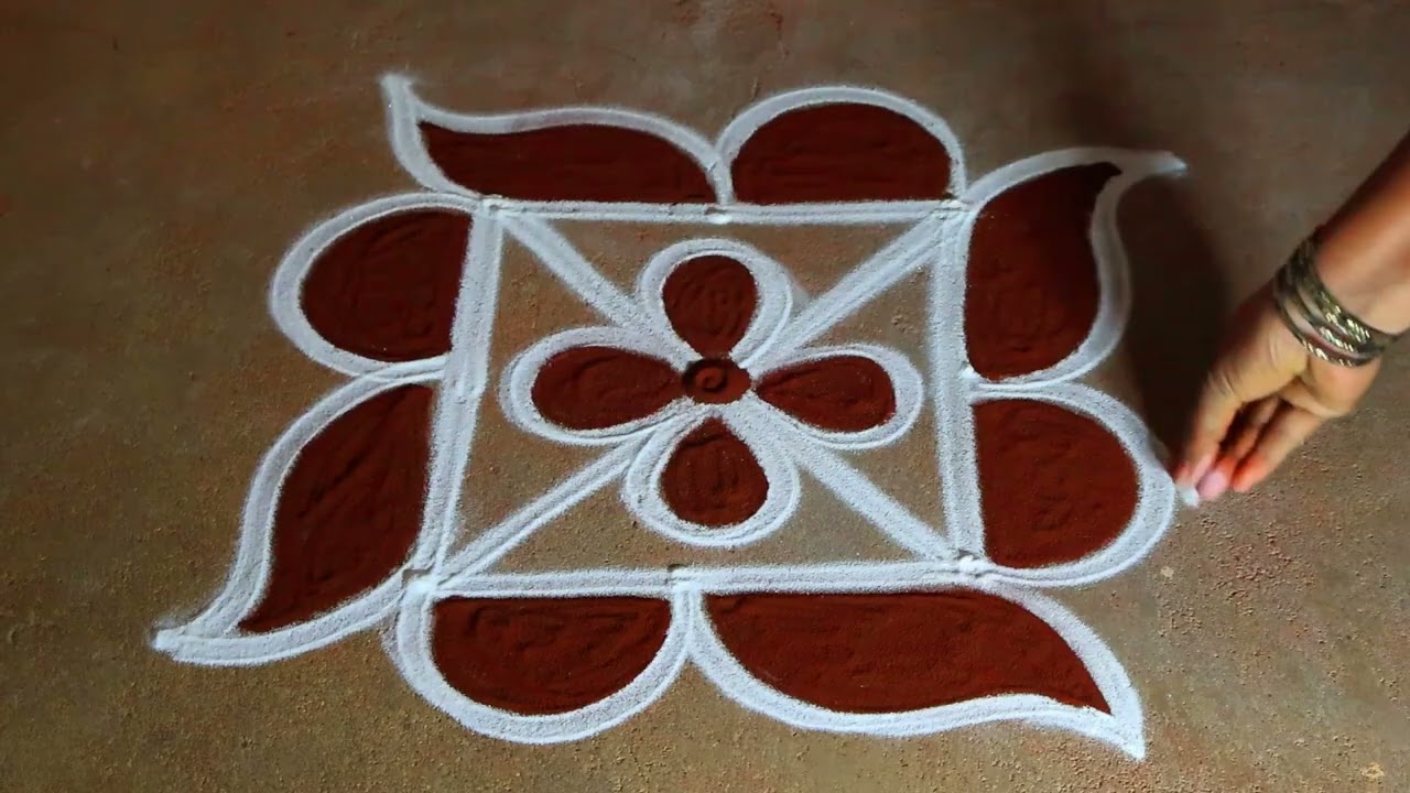 Thai poosam 🌻 special flower rangoli kolam🌻3*3 beautiful kolangal 🌻pandaga muggulu