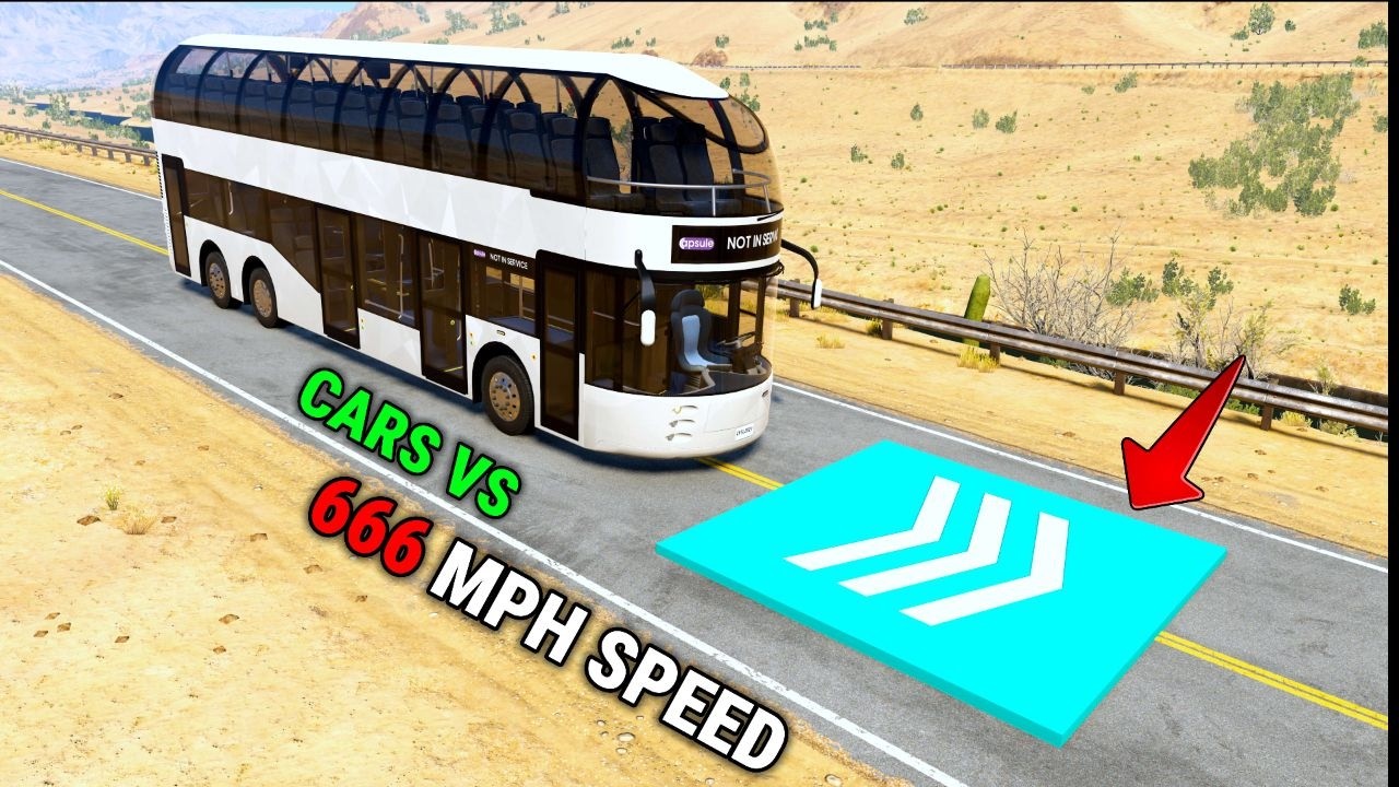 Instant 666 MPH Blast #34 - which BeamNG car survives the farthest?!