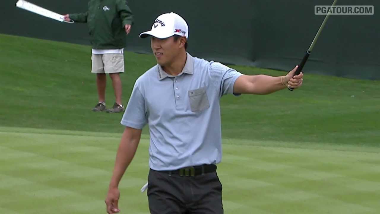 James Hahn celebrates with Gangnam Style dance at Waste Management