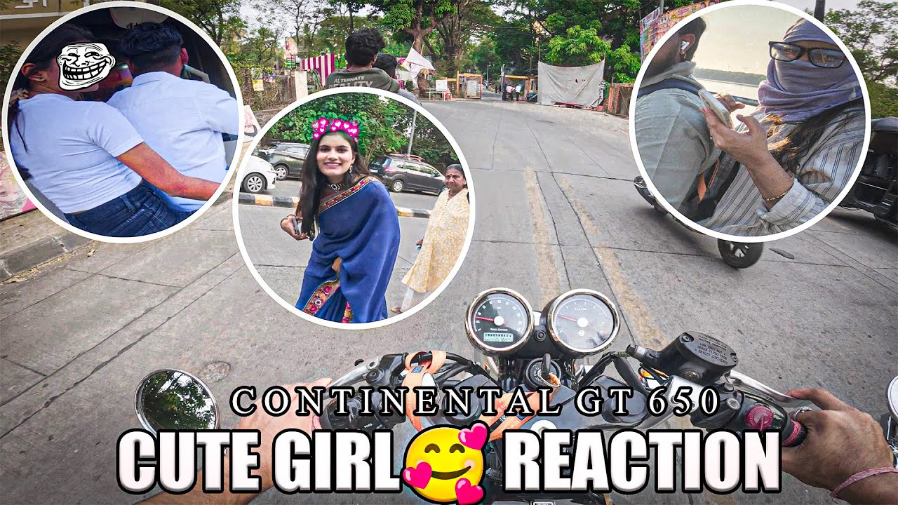 Cute girl🥰 Reactions | sunday Ride Continental GT 650 [4K] ZhauXi Vlogs