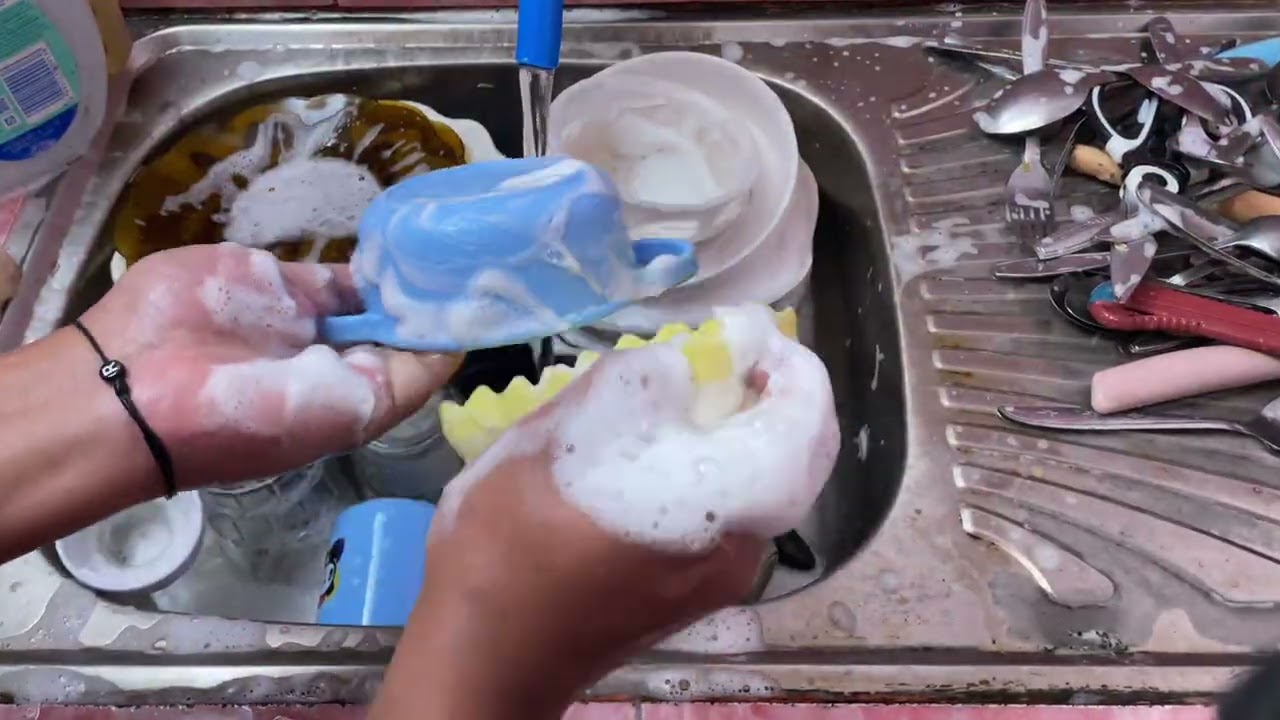 So Satisfying Dishwashing ASMR 🫧 | Relaxing Sink Sounds That Calm Your Mind Instantly (No Talking)
