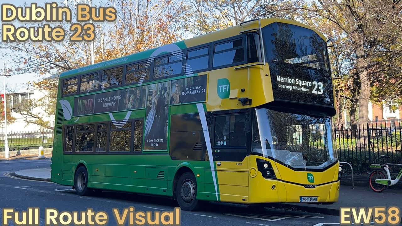 Dublin Bus | Route 23 - Full Route Visual | Charlestown to Merrion Square | EW58