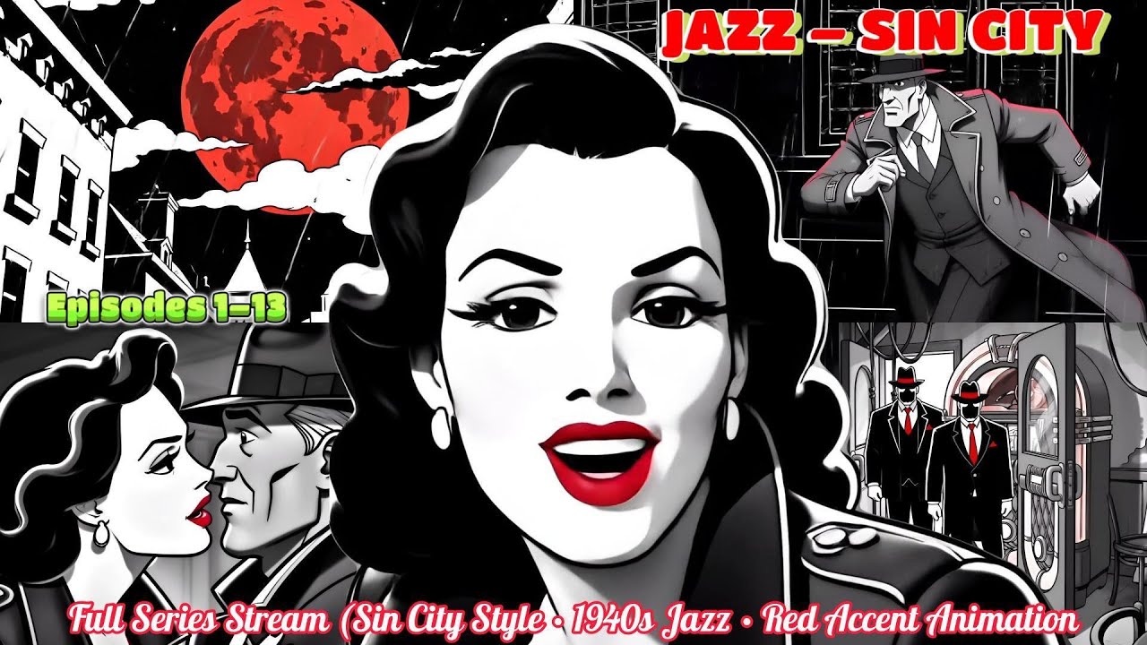 13-episodes Jazz Noir Marathon | 1940s Dark Sax, Smoky Clubs & Black-and-White Crime Stories