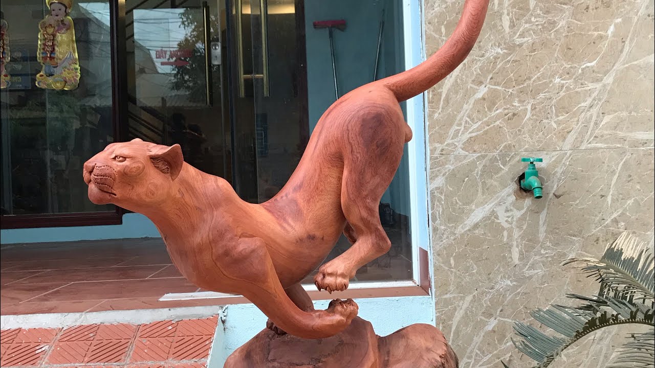 Резьба по дереву супер большой леопард | TUAN WOOD CARVINGS