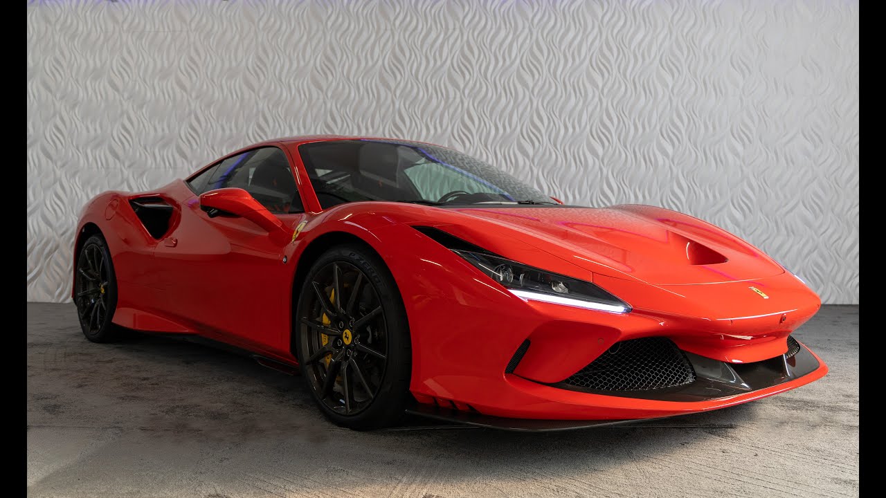 Ferrari F8 Tributo in Rosso Scuderia, with carbon wheels, and whole carbon options 4K HDR Walkaround