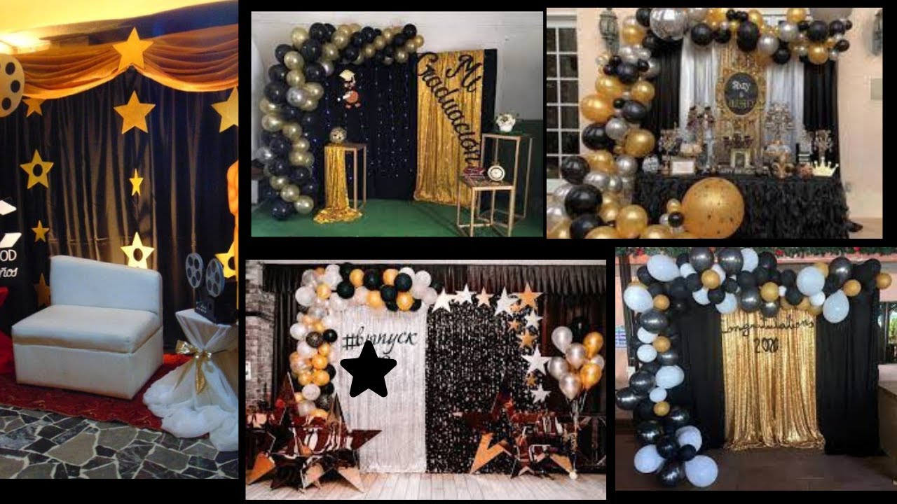 EMBELLECE TU GRADUACION EN TONOS DORADOS, NEGRO, Y BLANCO.  BELLAS IDEAS PARA DECORAR LA GRADUACIÓN