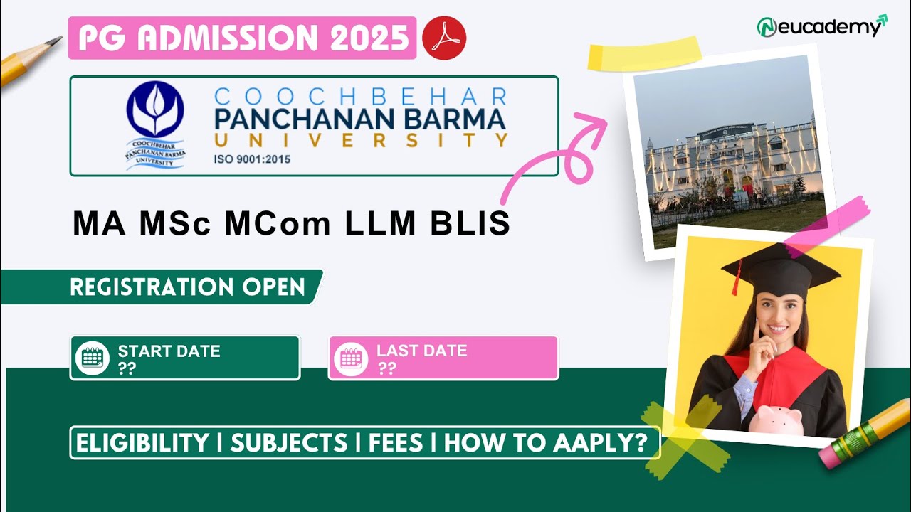 Ongoing WB PG Admission 2025-26: Cooch Behar Panchanan Barma University (CBPBU) | MA MSc MCom BLIS
