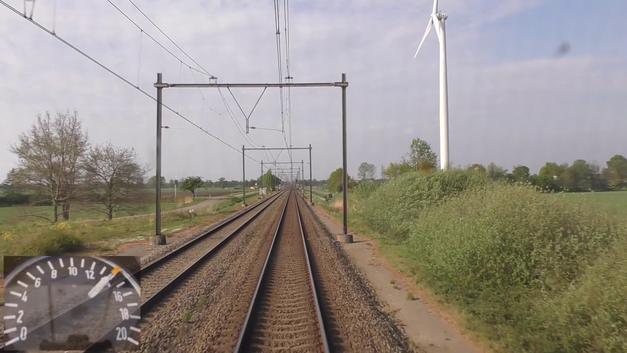 Поездка с машинистом из Зволле в Гронинген. (со спидометром)