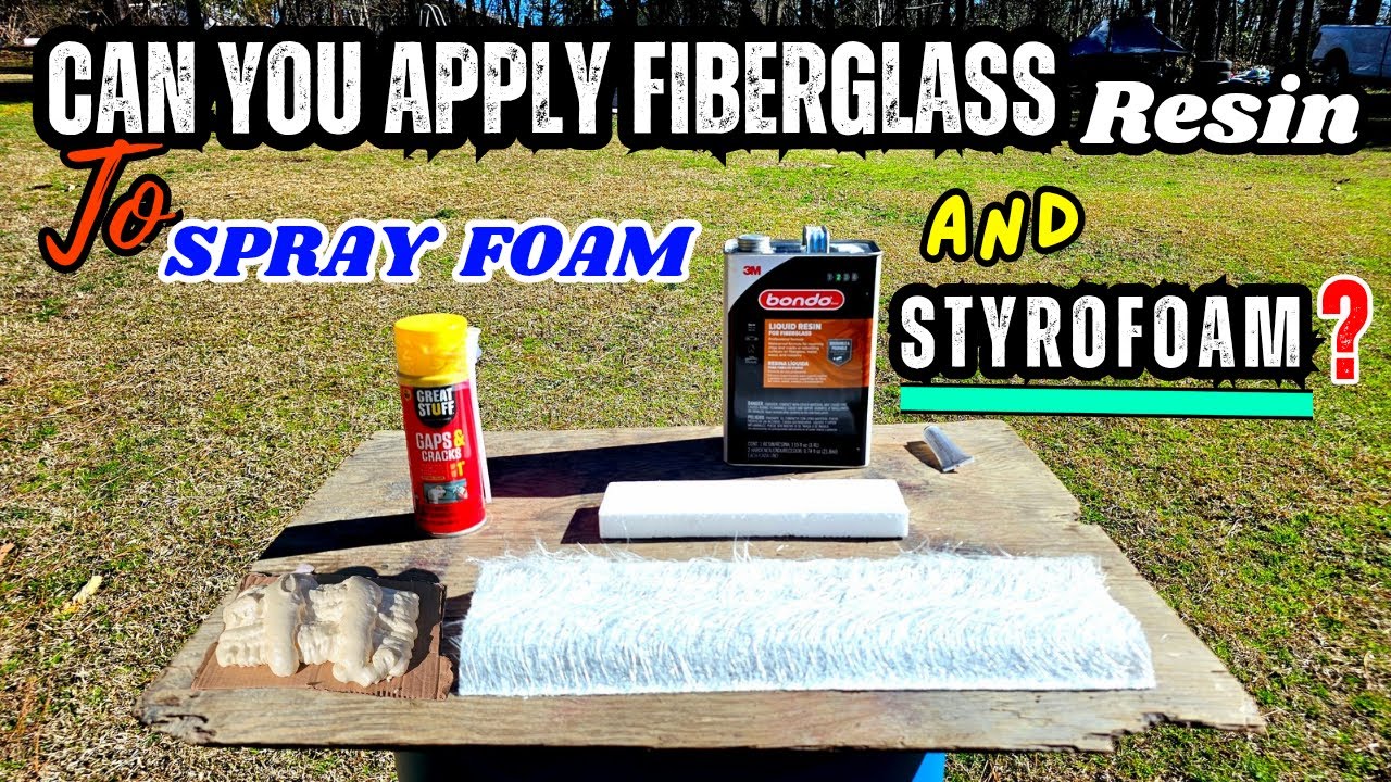 how to apply FIBERGLASS RESIN to Spray Foam and Styrofoam without melting, this method works.