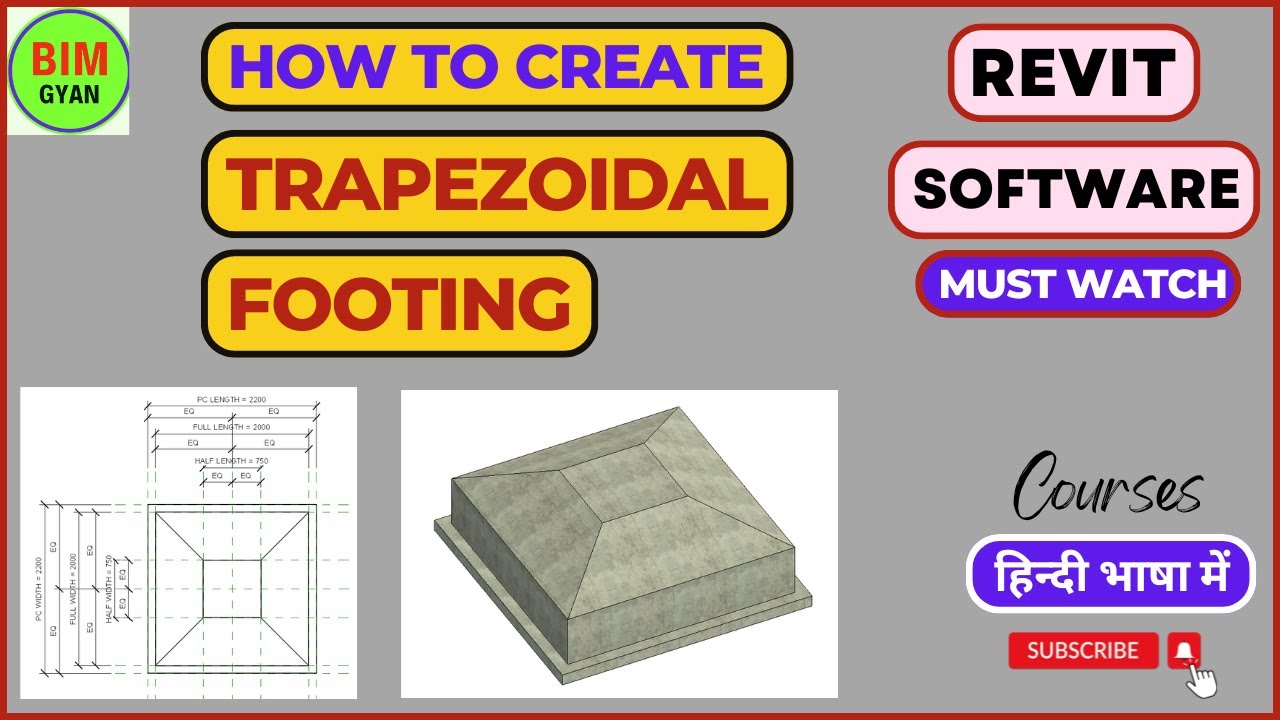 How to create Trapezoidal Footing family in Revit #bimgyan #youtube #footing