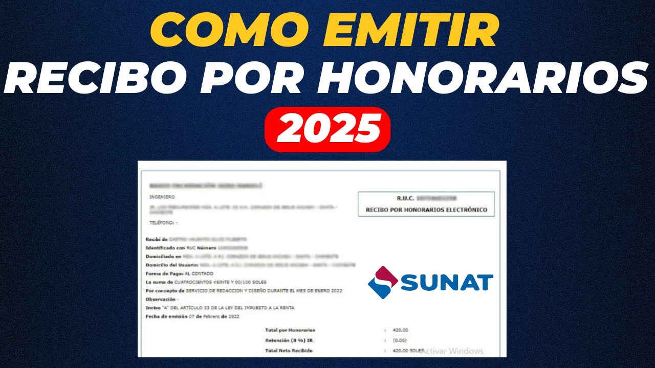 ✅ Cómo emitir Recibo por Honorarios electrónico SUNAT 2025 - tutorial paso a paso