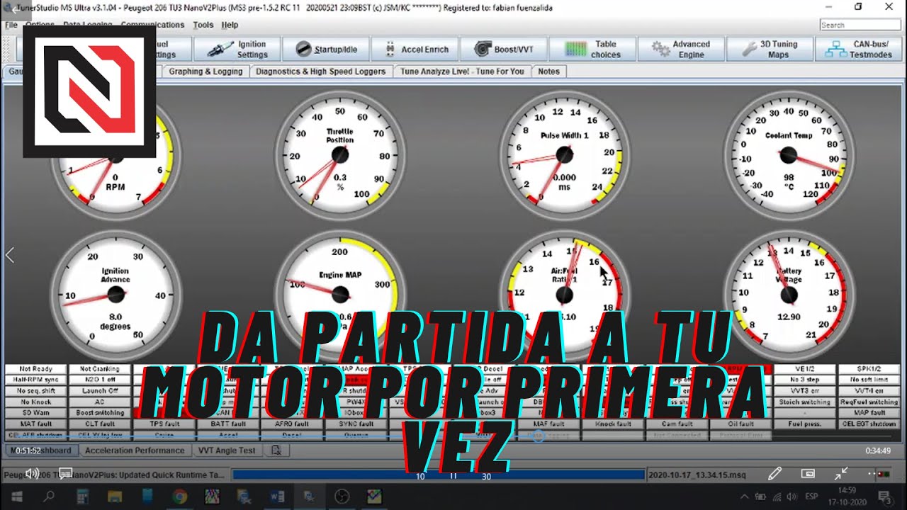 Parámetros Básicos del Tuner Studio