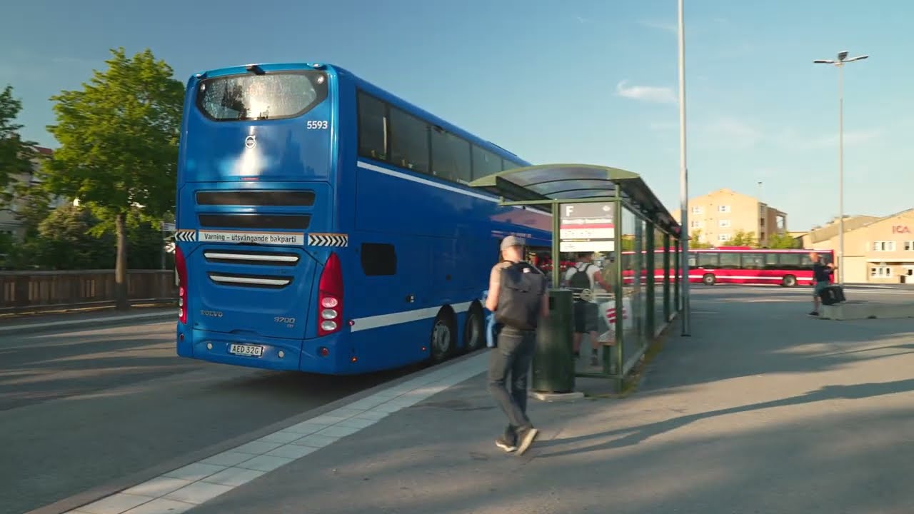 Sweden, Stockholm, double decker bus 676 ride from Norrtälje to Östra Station