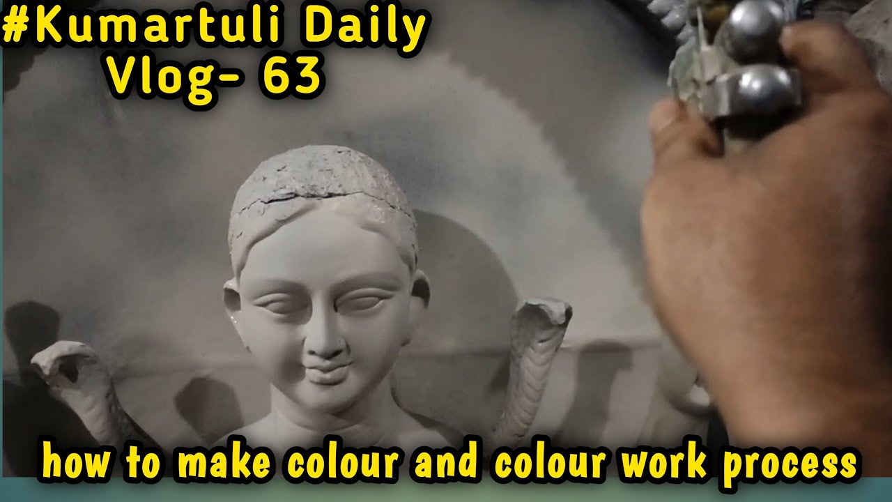 Maa Manasha Idol Making 2021at Kumartuli | how to make colour and colour work process | Manasha Mata