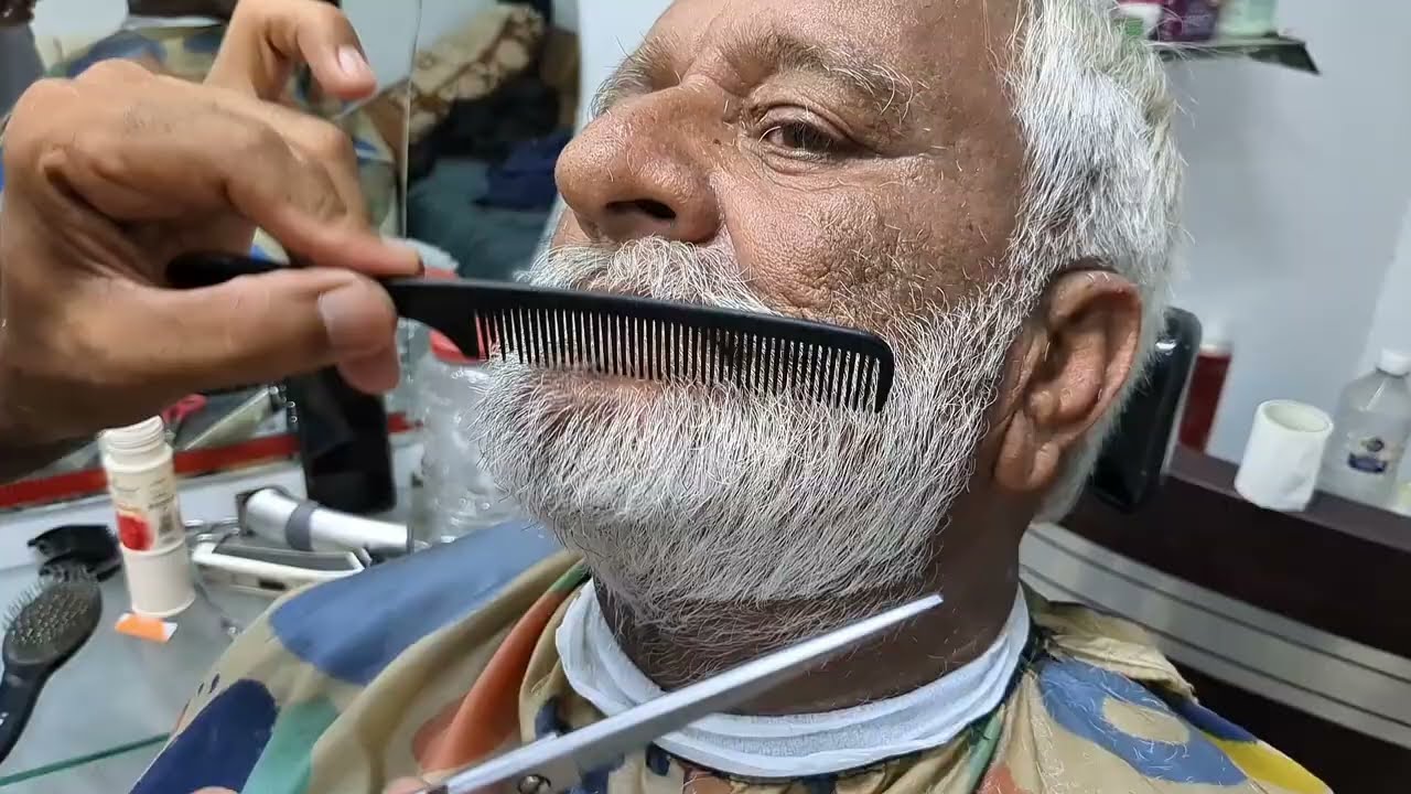 ASMR Haircut & Beard Trim for Seniors How to Cut Men's Hair | Relaxing & Sleep-Inducing
