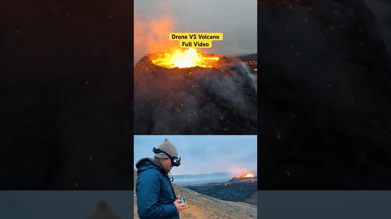 Melting my drone for the shot #fpv #iceland #drone #volcano