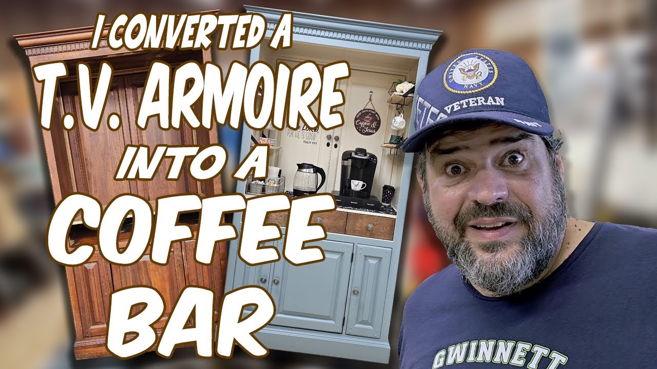 Turning a TV Armoire into an Office Coffee Bar