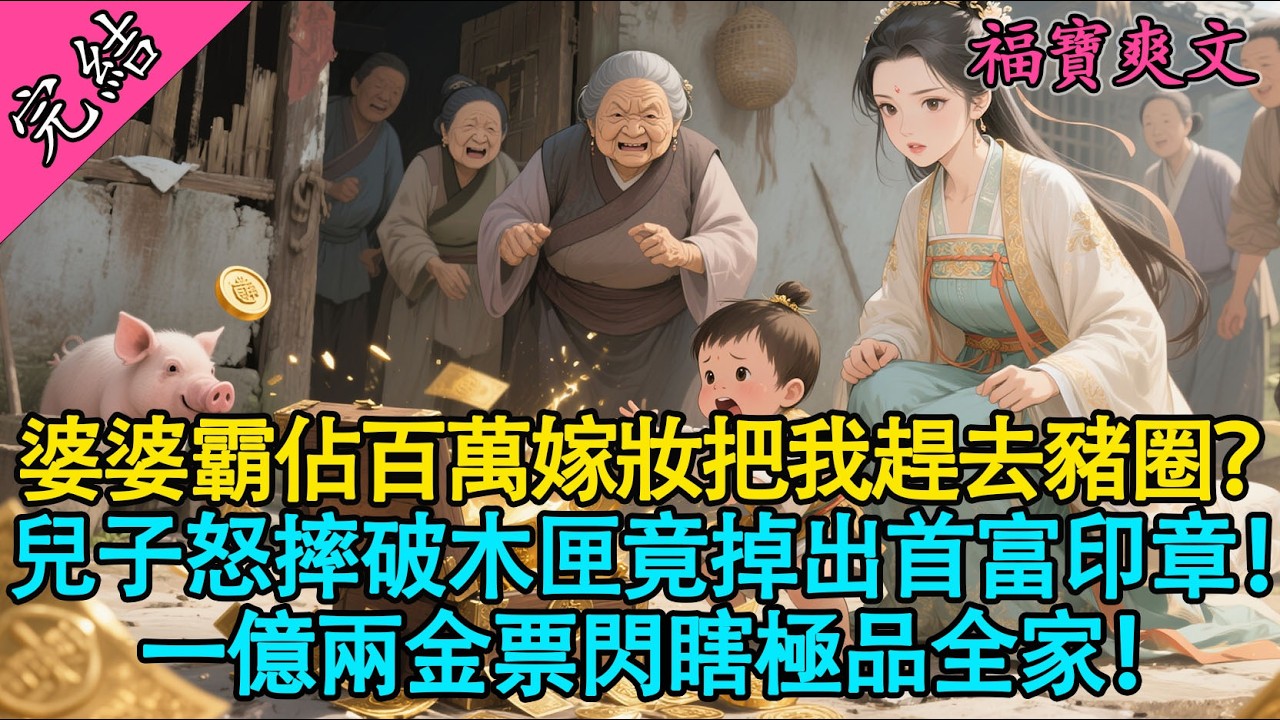 【一口氣聽完】婆家搶光百萬嫁妝，大雪天將母子踹進豬圈！兩歲萌娃怒摔破木匣，竟爆出10億白銀和首富金印？！渣男一家悔斷腸！#有聲書 #爽文 #小說 #萌娃 #大女主 #原創