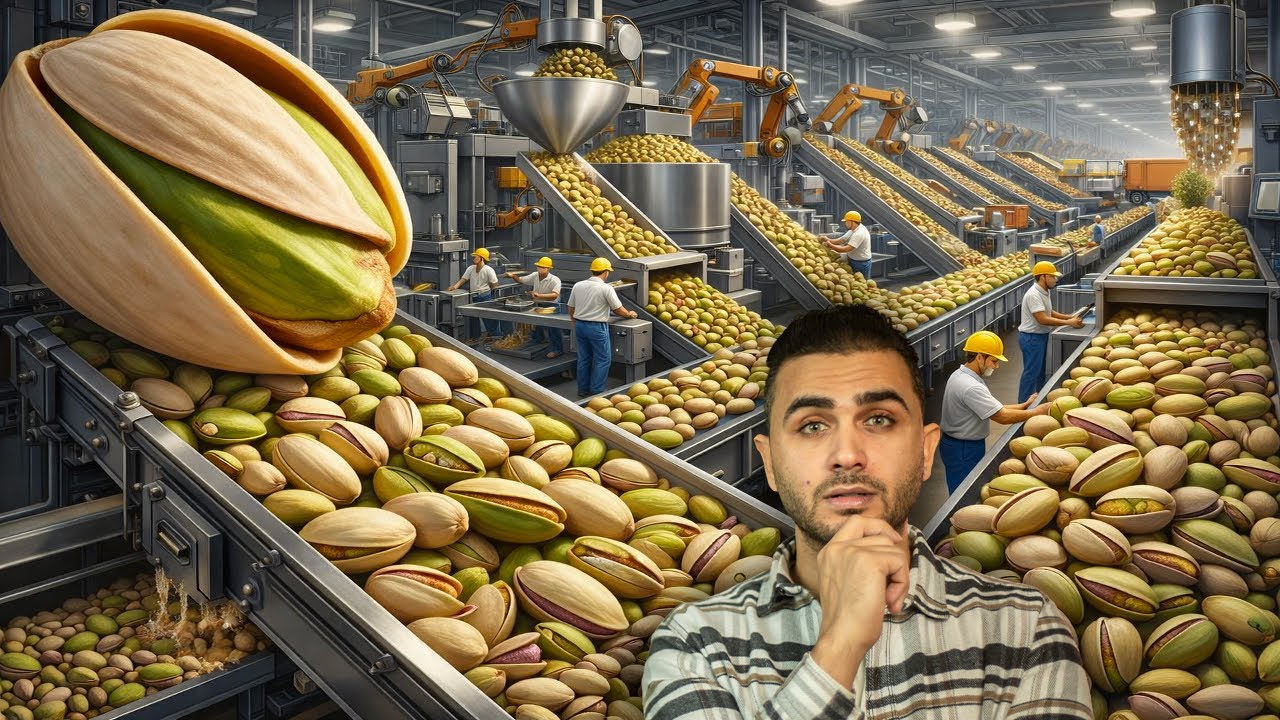 حصاد الفستق الحلبي وتنظيفه وطحنه🤔 ووضعه في شوكولاتة دبي😱