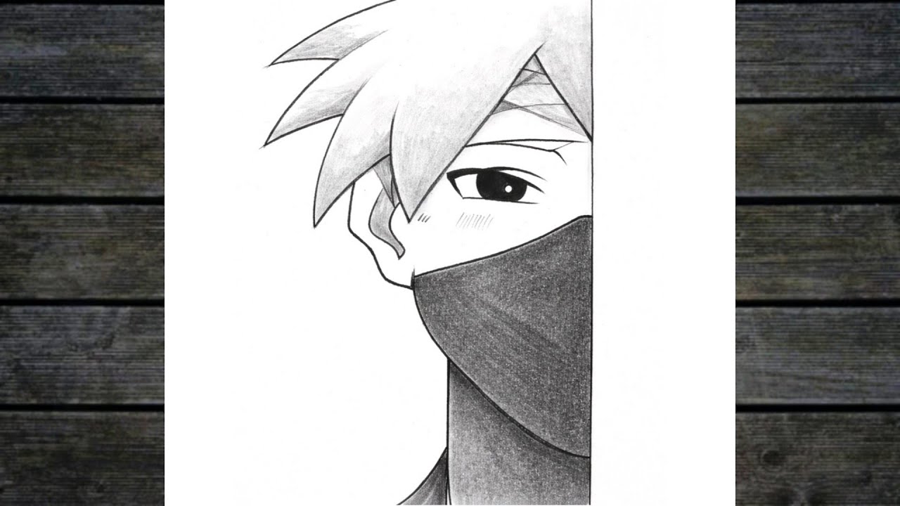 رسم كاكاشي من انمي ناروتو خطوة بخطوة