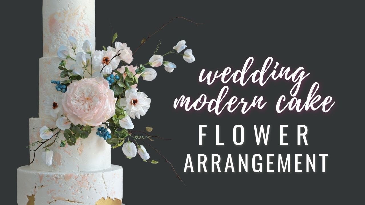 How to arrange flowers on a wedding cake | Wafer Flowers for Modern Cake Designs