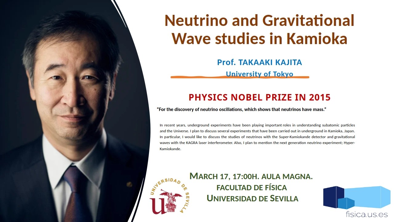 Conferencia “Neutrino and Gravitational Wave studies in Kamioka” impartida por  Takaaki Kajita