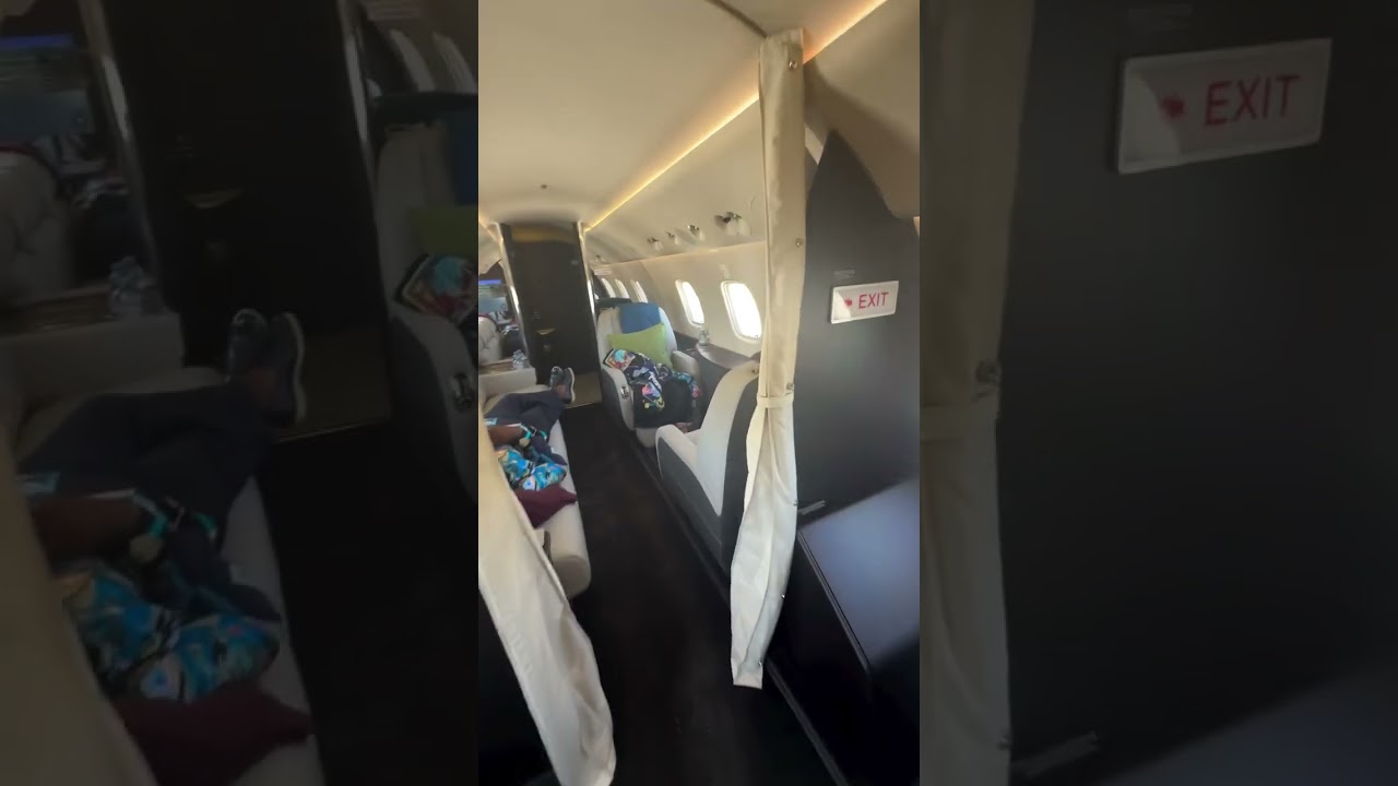 Billionaire Terry waya having breakfast in his newly acquired private jet.