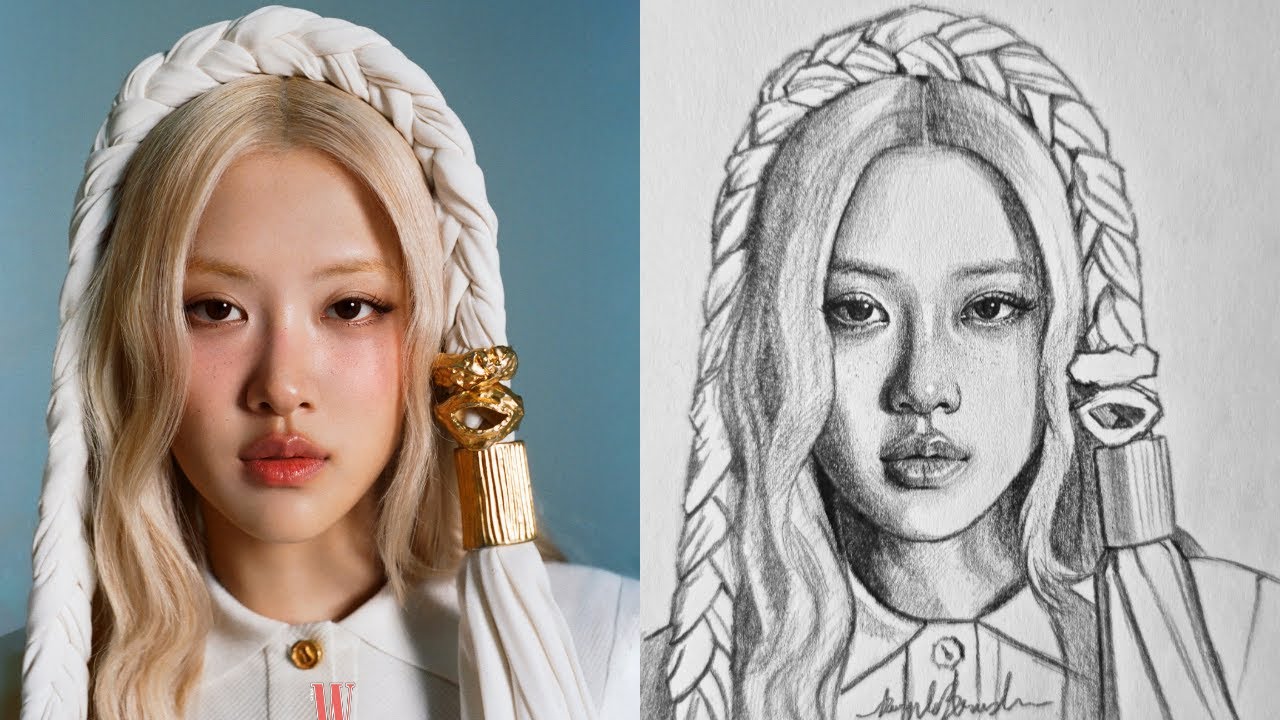 BLACKPINK's Ros&eacute; Full Drawing Process ✨|| Step by Step Guide