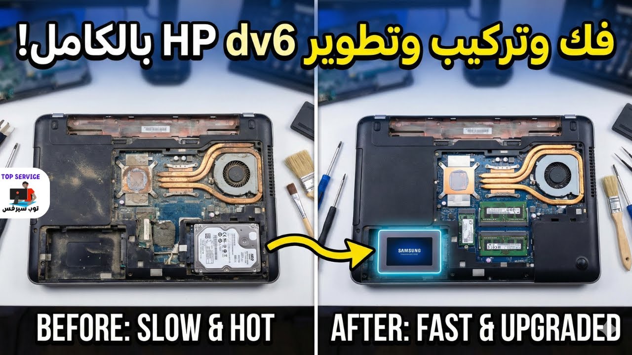 كل ما يخص فك وتركيب وتحديث HP Pavilion dv6