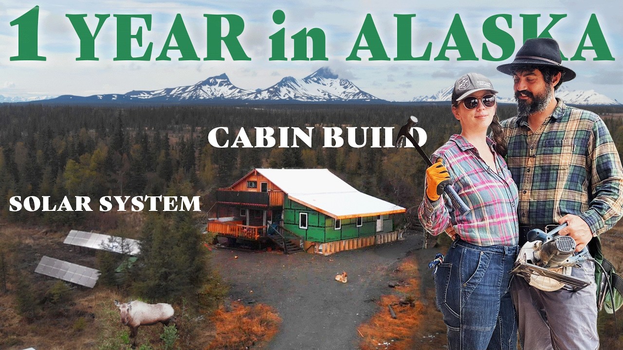 1 Year Off Grid in Alaska - Everything We Built on Our Abandoned Homestead Timelapse