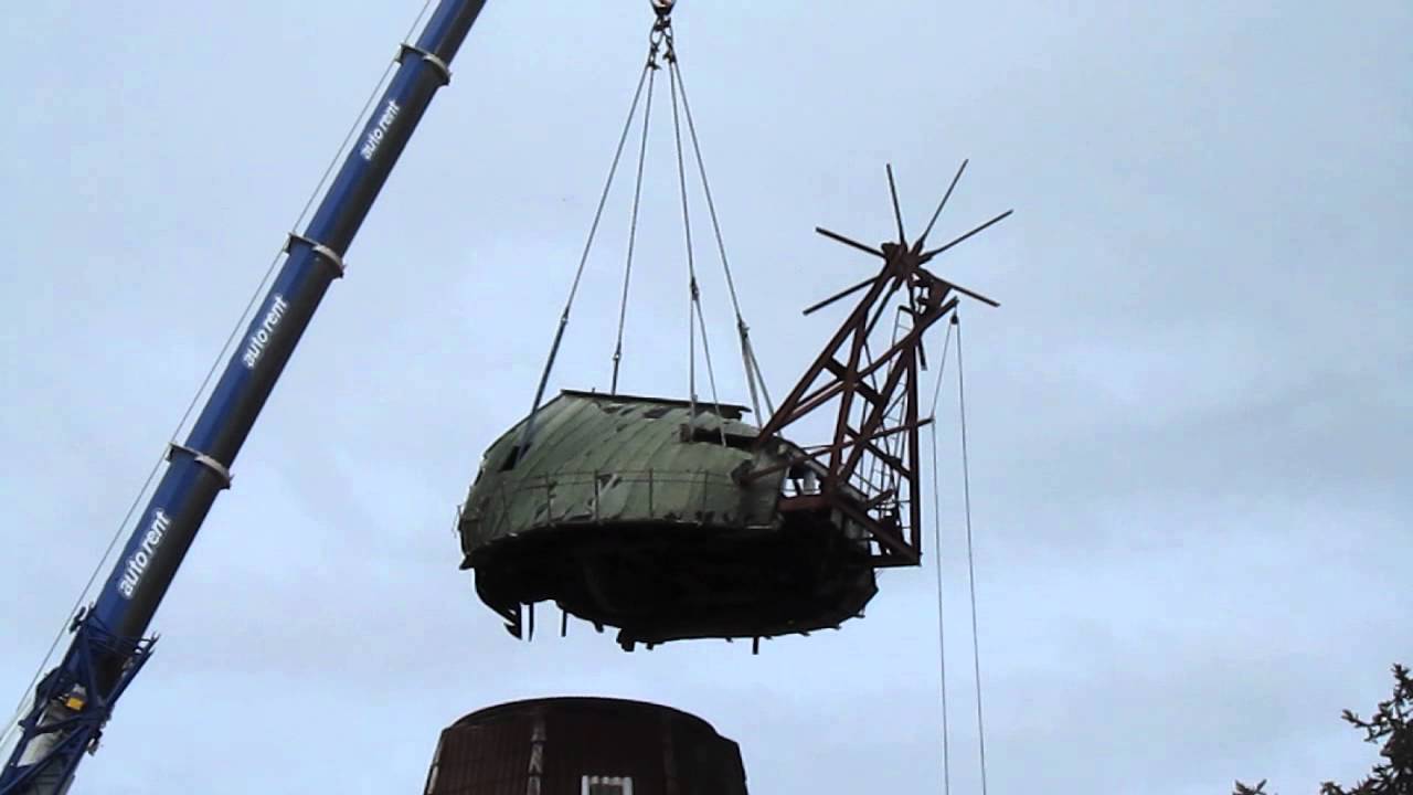Abnahme der M&uuml;hlenkappe der Windm&uuml;hle Hansing in Labbus bei Sulingen Teil 2