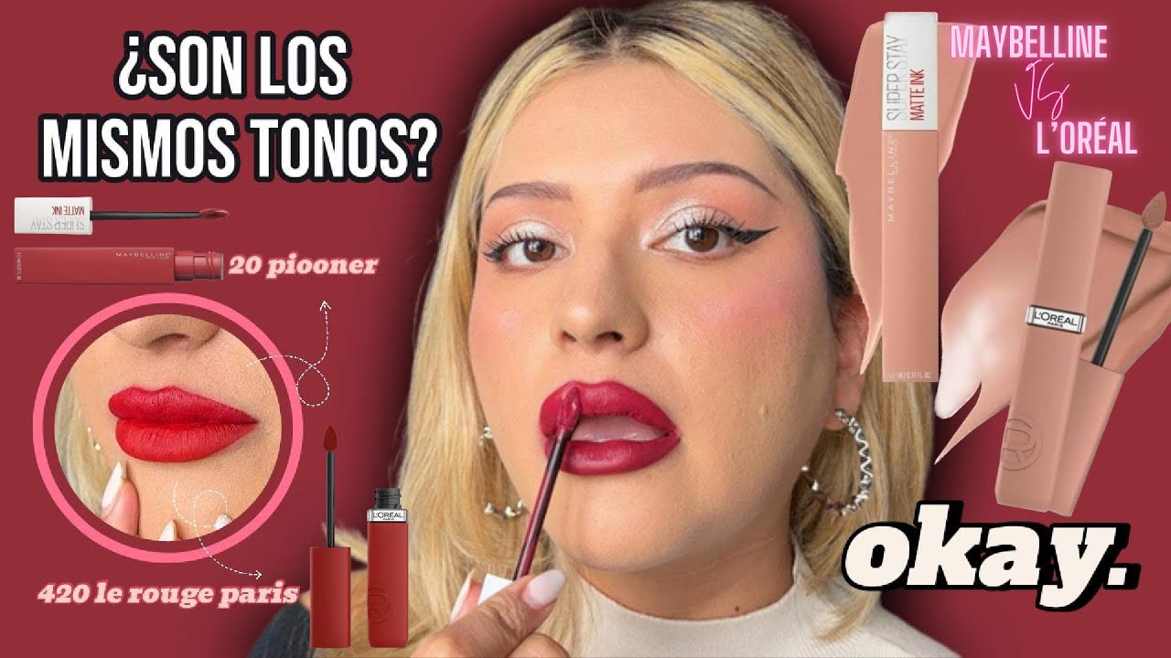 Matte Ink de Maybelline VS Matte Resistance L'Oreal ¿CUAL ES MEJOR? Lipstick battle😱 | Soria Beauty