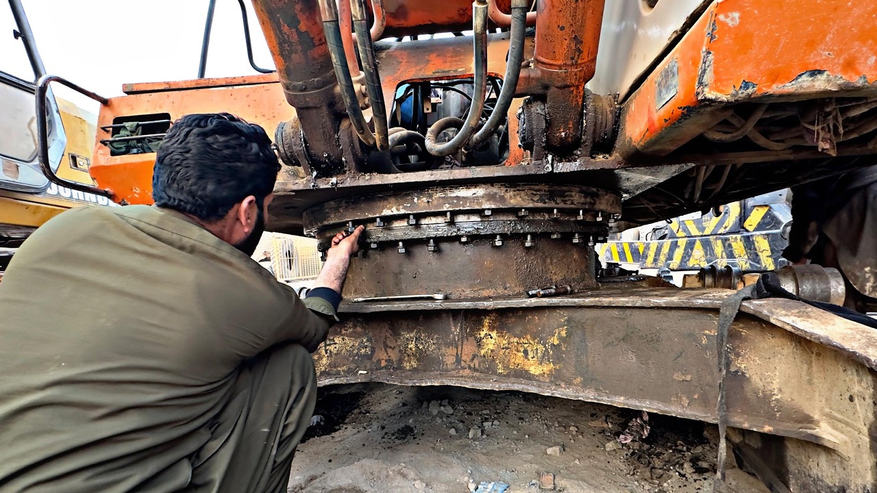 Complete Excavator Disassembly, Ring Gear & Sprocket Repair, and Final Assembly Process