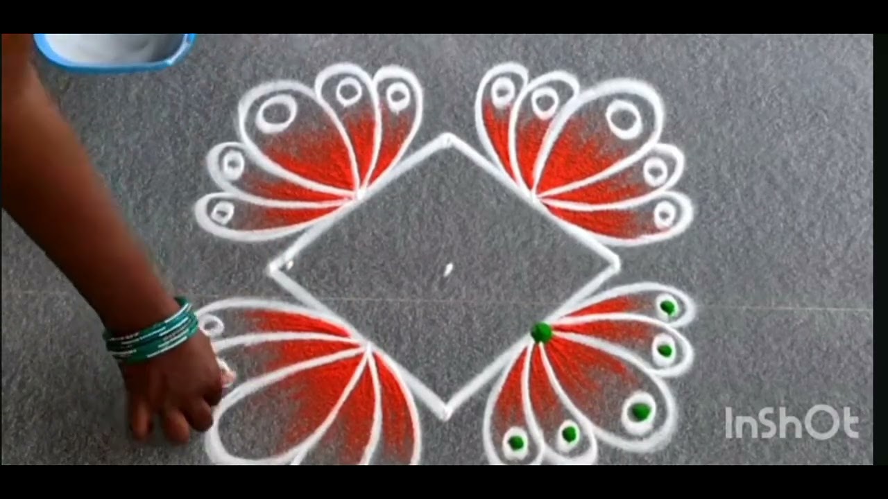 Easy modern rangoli #trending #trendingshorts #latest #2025 