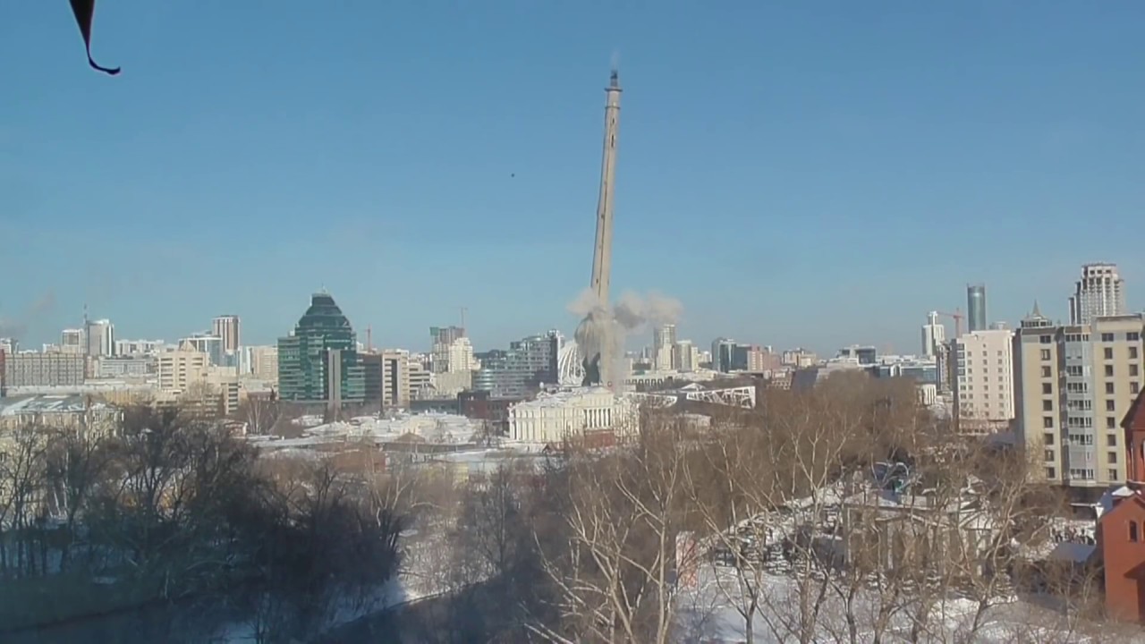 СНОС ТЕЛЕБАШНИ. (24.03.2018)TV tower demolishing.Yekaterinburg. Russia. ЭКСКЛЮЗИВНЫЙ РАКУРС. FULL HD