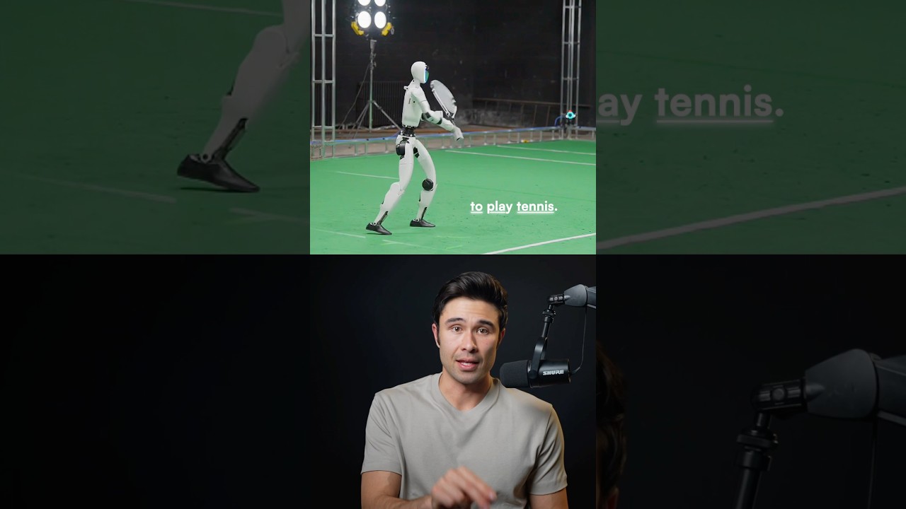 Почему этот робот научился играть в теннис? 🎾🤔 #трендовыешорты #искусственныйискусство #робот #те...