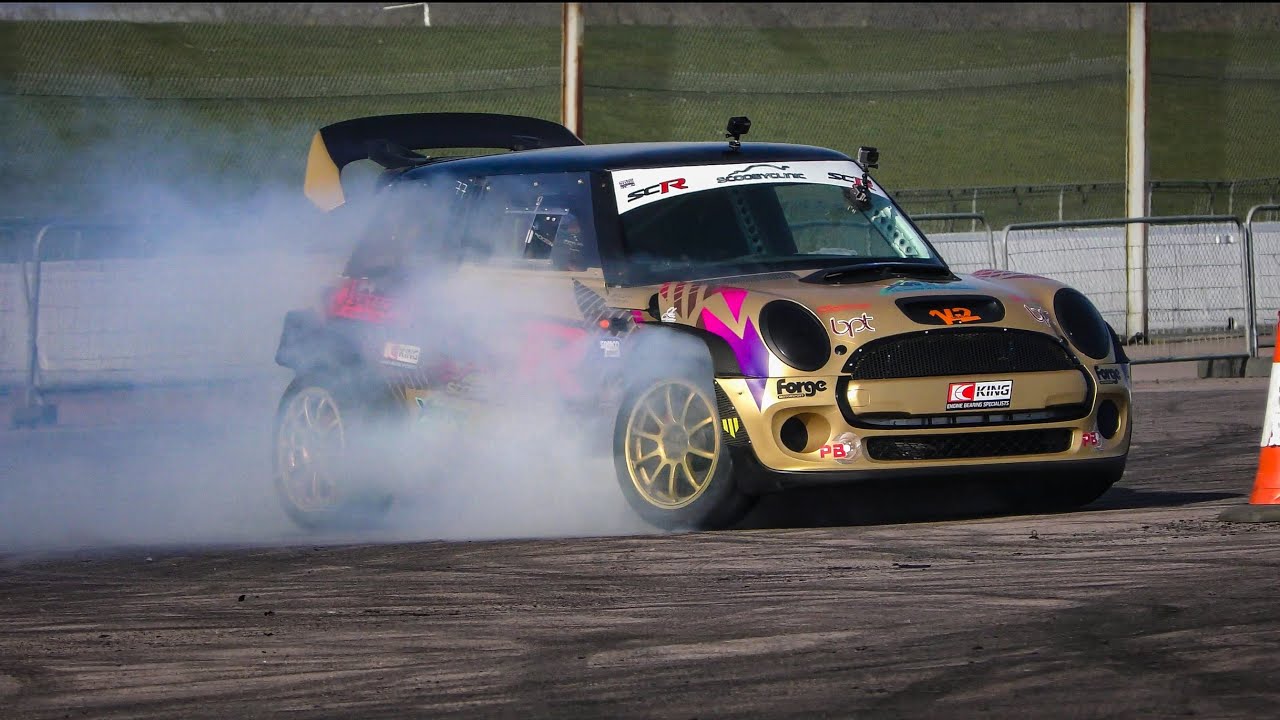 SUBARU POWERED AWD MINI COOPER ! SCR MINISUBER MADE A DONUT ! GYMKHANA TEST ! DMITRIJ SRIBNYJ