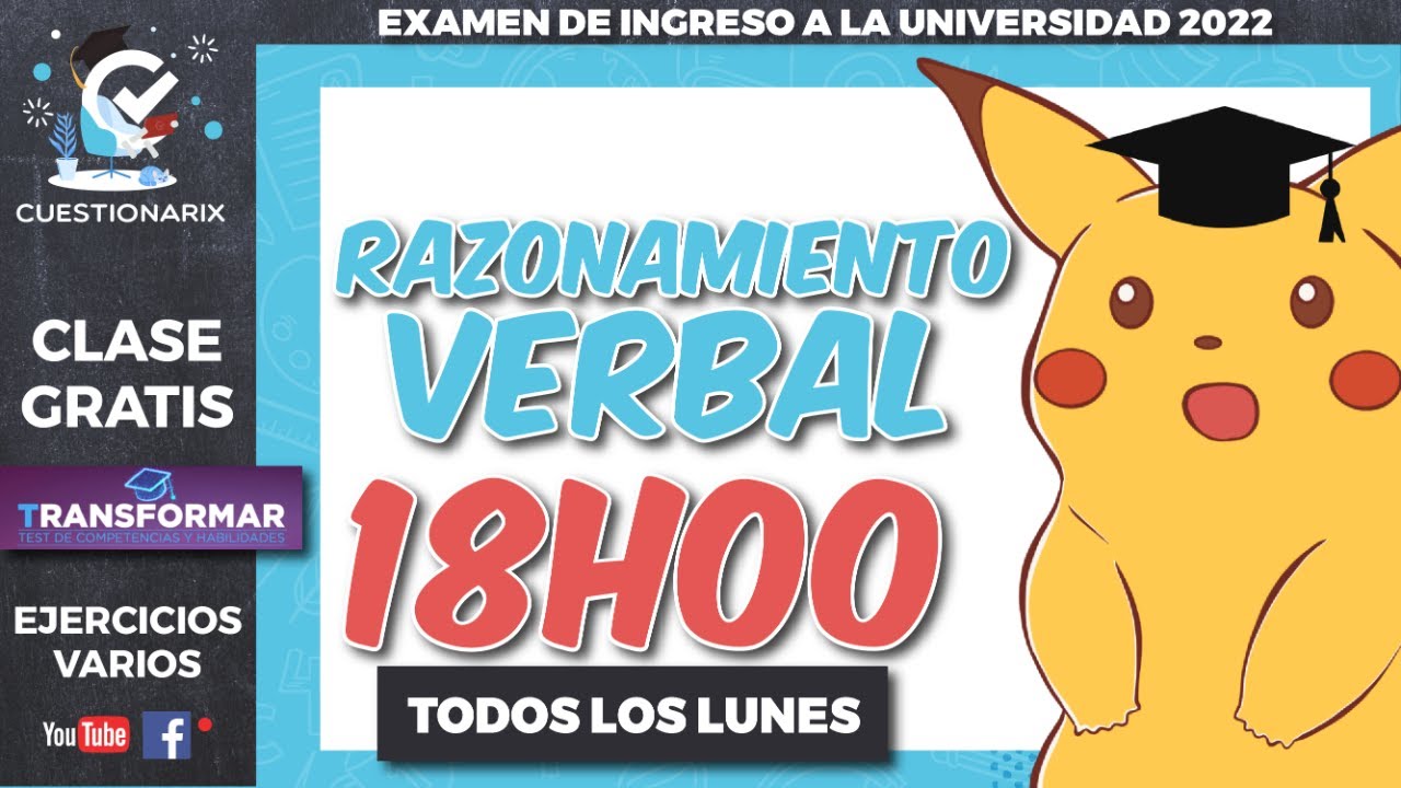 🔴 Ejercicios Varios ✅ Examen Transformar Ciclo Sierra 2022 💻|Razonamiento Verbal