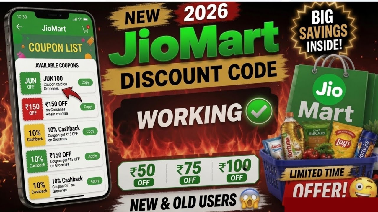 JioMart Coupon Code Today 2026 | ₹50 OFF Working Discount Code | New & Old Users