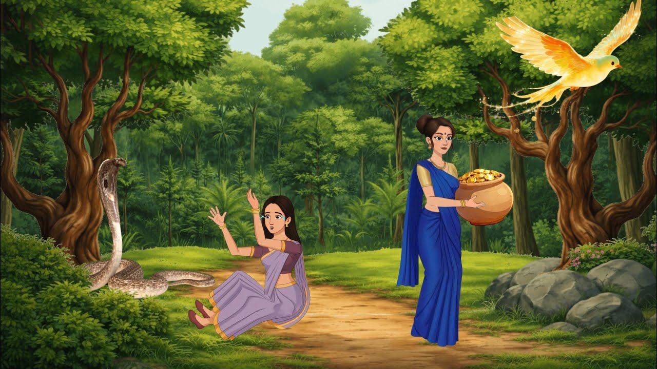 धोखेबाज बहन और रहस्यमयी पक्षी । दो बहनों की कहानी | HINDI KAHANIYAN | CARTOON KAHANI | MORAL STORY |